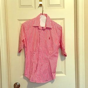 Ralph Lauren Sport Striped 1/2 Sleeve Button-up